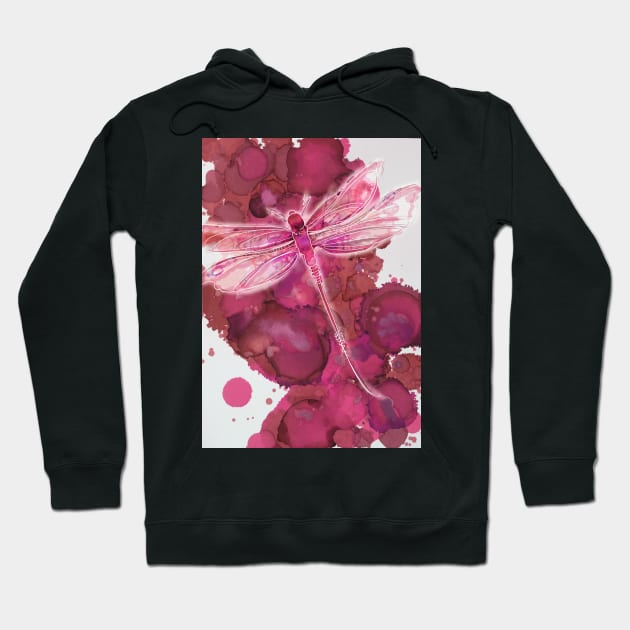 Pink dragonfly 2 Hoodie by JessKingArtist